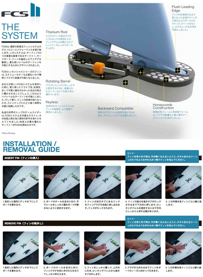 楽天市場】FCS2 SIDE BYTE PG MIDLENGTH FIN 3.6 / FCSII エフシーエス