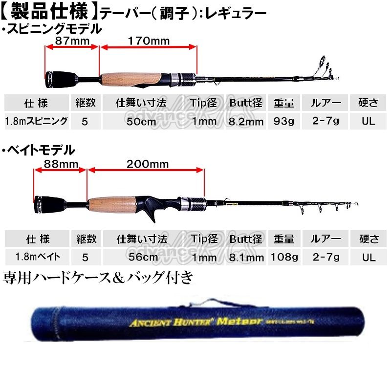 楽天市場】強靭 超軽量108g! 25Tカーボン 本格 テレスコピック