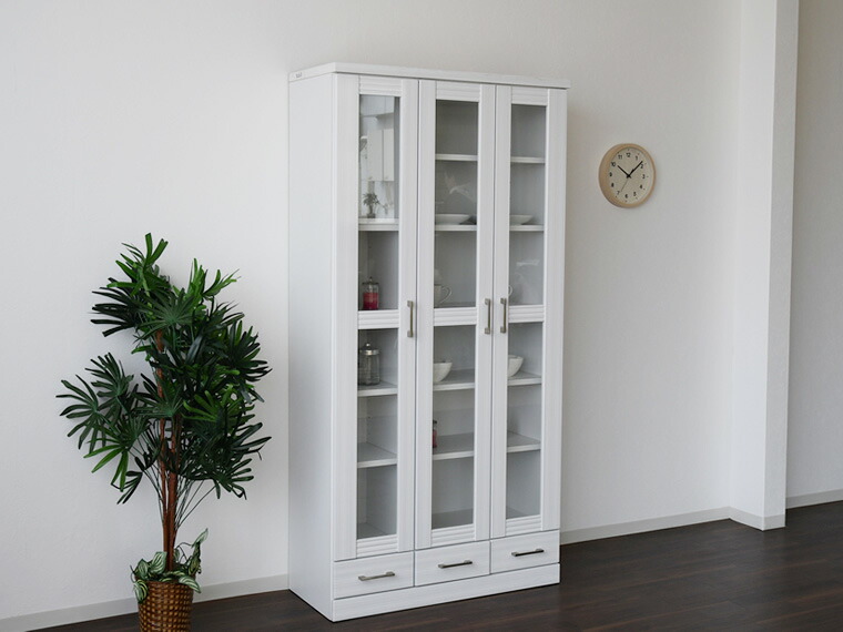 楽天市場】本棚 扉付き 幅90cm おしゃれ 大容量 完成品 日本製 白 黒