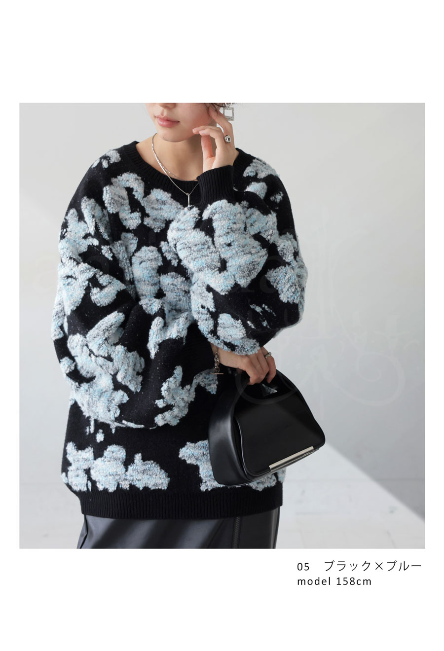 ポコポコ柄ニット ニット レディース トップス 長袖 送料無料・メール