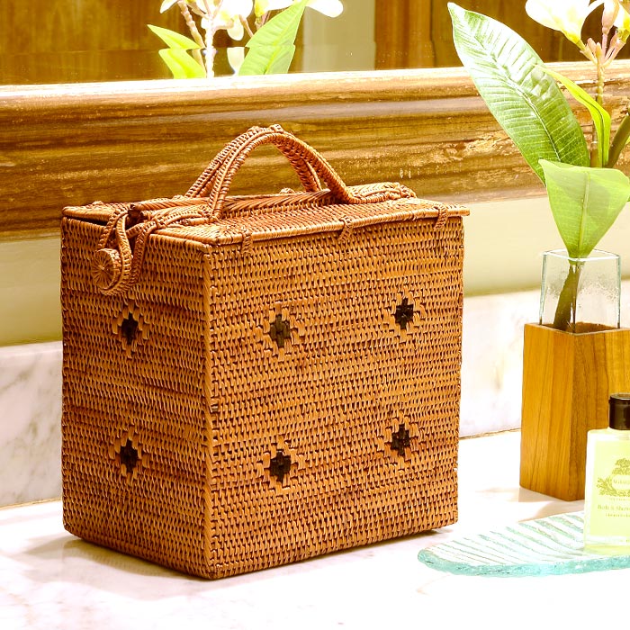 楽天市場】アタで編まれたコスメバッグ ハイタイプ かばん レディース