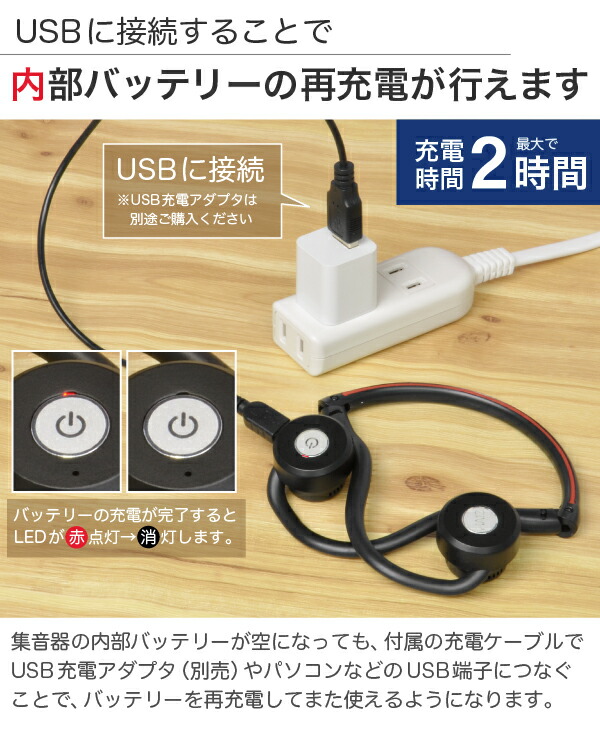 楽天市場】【エントリーでポイント20倍】骨伝導 集音器 （マイク延長