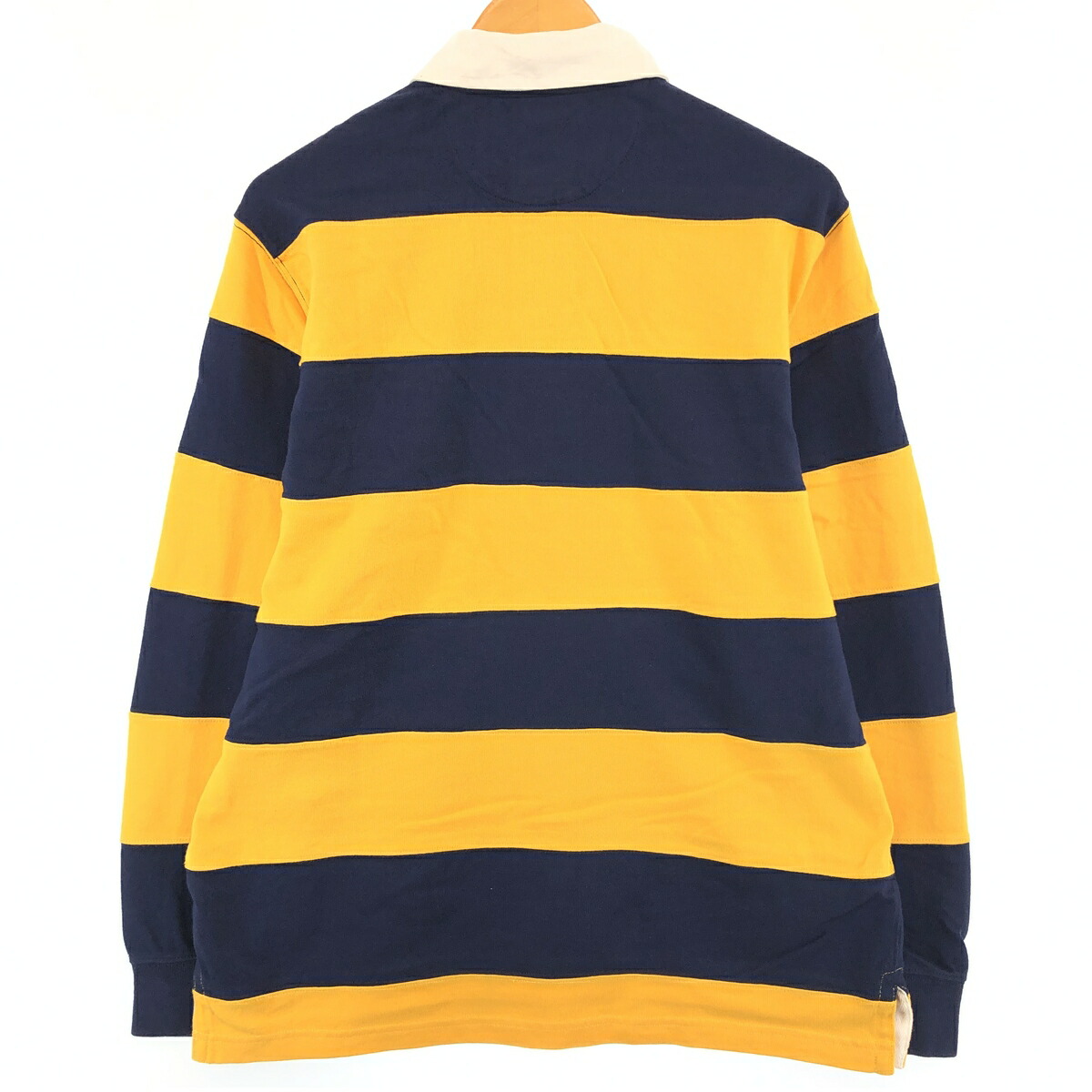 古着 AMERICAN LIVING ボーダー柄 長袖 ラガーシャツ メンズM