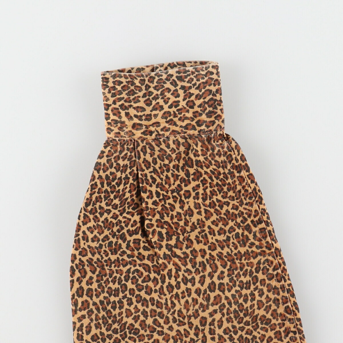 古着 STUDIO A レオパード柄 ヒョウ柄 オープンカラー 長袖 シルク