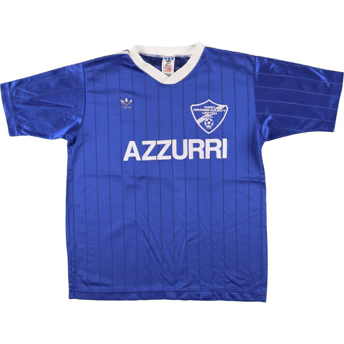 古着 80～90年代 アディダス adidas ストライプ柄 Vネック サッカー