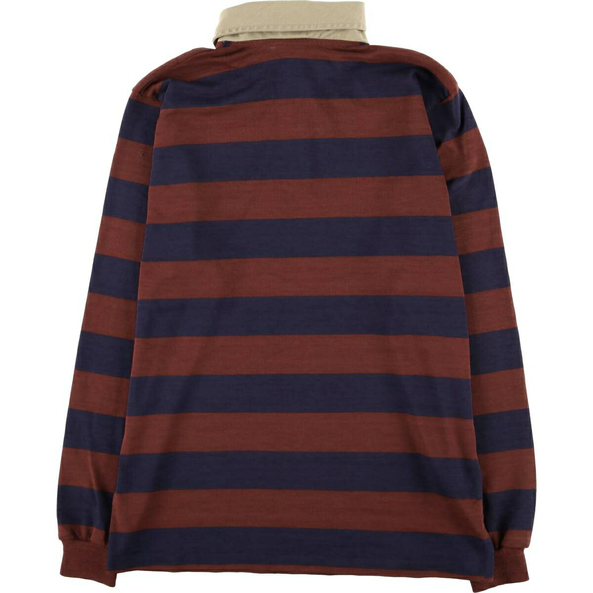 古着 キャンパス CAMPUS ボーダー柄 長袖 ラガーシャツ USA製 メンズL