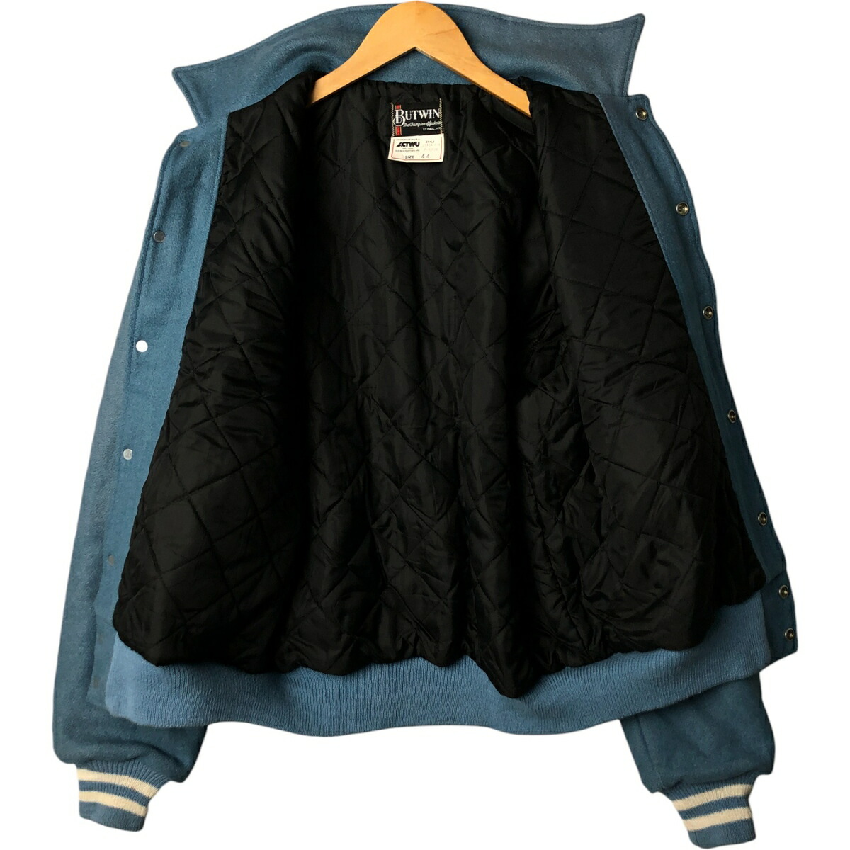 古着 80年代 バトウィン BUTWIN カスタム 襟付き 中綿入り ウール