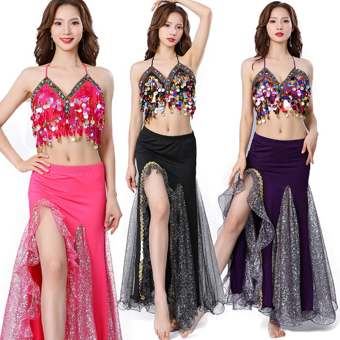 楽天市場】ベリーダンス 衣装 セット ブラ スカート 2点セット