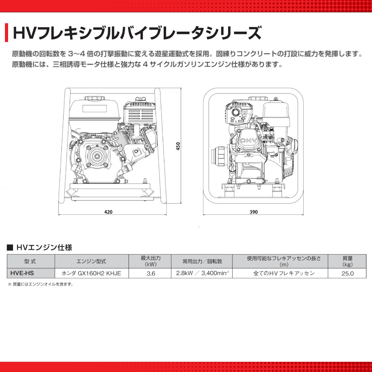 楽天市場】エクセン HVエンジン HVE-HS HVバイブレーター フレキシブル