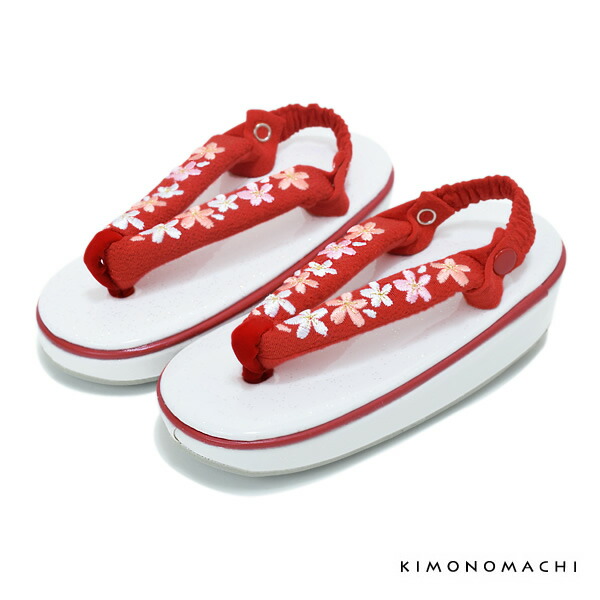 楽天市場】七五三 3歳 七五三 草履 七五三の着物に「赤×桜の刺繍鼻緒