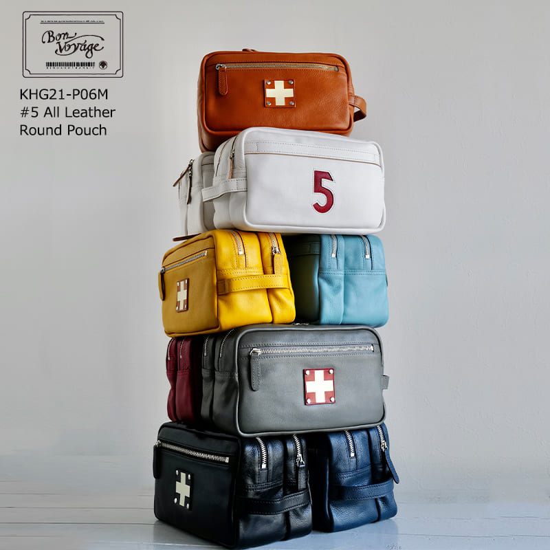 楽天市場】木の庄帆布 公式 本革 ポーチ #5ラウンドポーチ All Leather