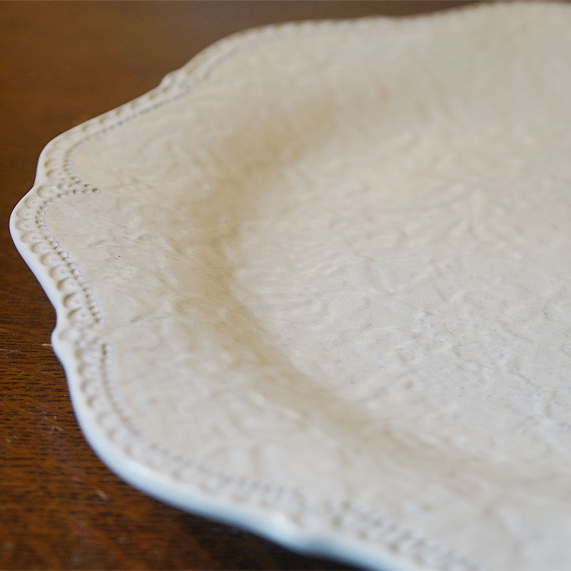楽天市場】ラ セラミカ クリームレースプレート29cm お皿 イタリア製
