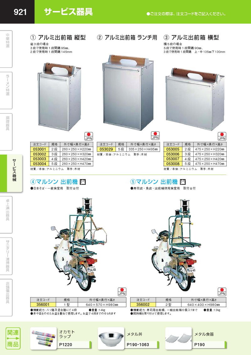 楽天市場】アルミ 出前箱 横型 4段 【kmaa】 出前箱 おかもち 岡持ち