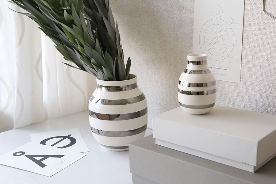 KAHLER (ケーラー) オマジオ フラワーベース ミディアム シルバー 日本