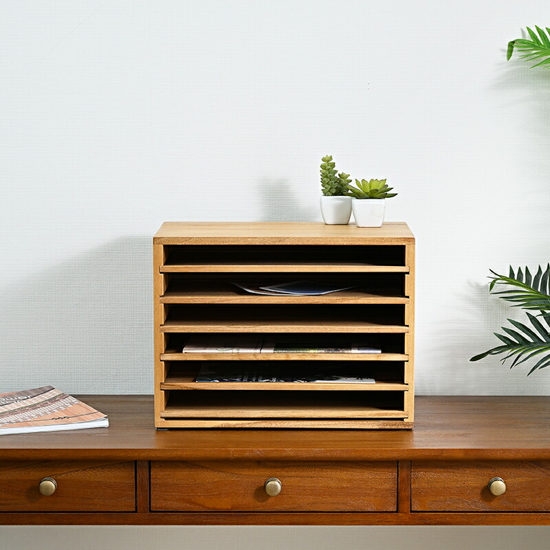 楽天市場】アジアン家具 チーク無垢 カルテケース 書類ケース 木製