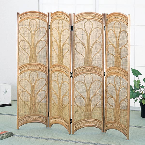 楽天市場】ラタンスクリーン 4連 ハイタイプ 衝立 籐家具 高さ175cm