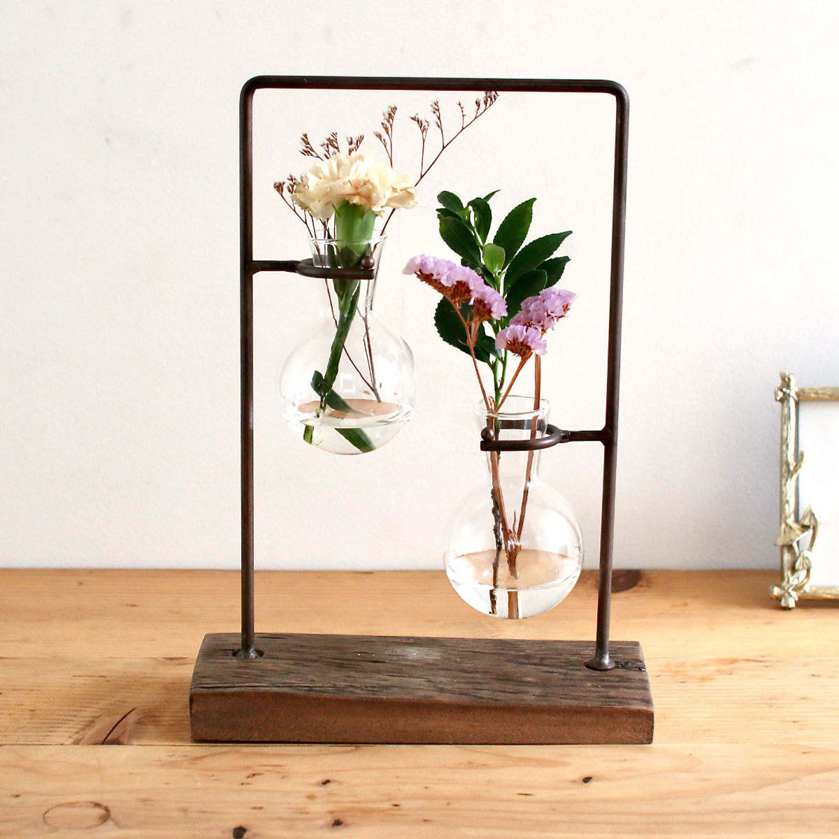 花瓶2個 ayanechann 楽天市場】花瓶 アイアンガラスハンギング 2ボトル