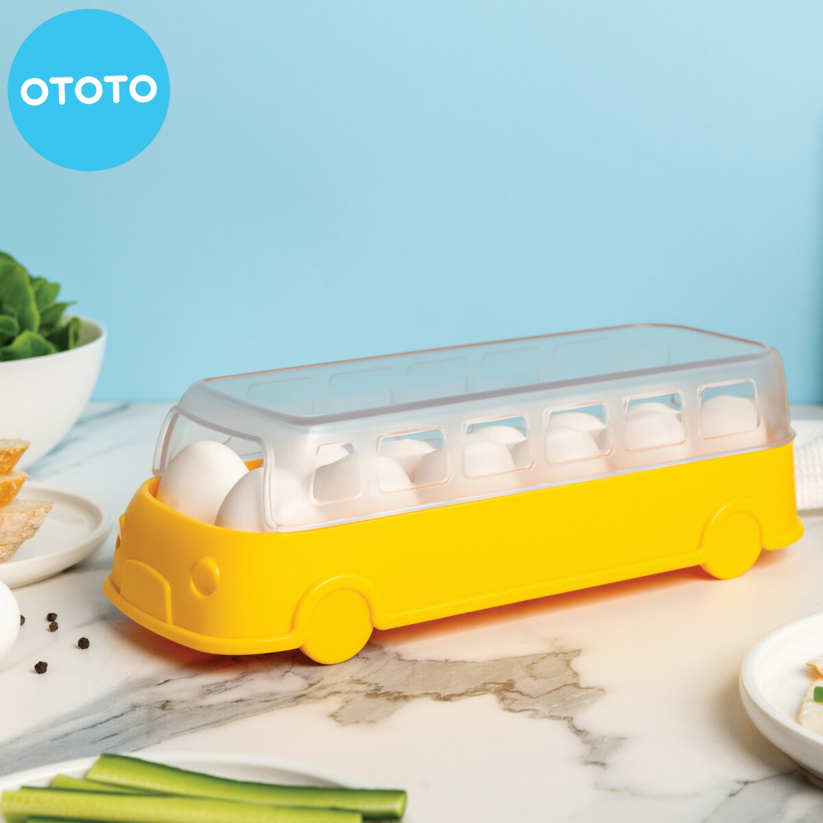 楽天市場】卵ケース OTOTO Scrambled Bus エッグホルダー バス （ 12個