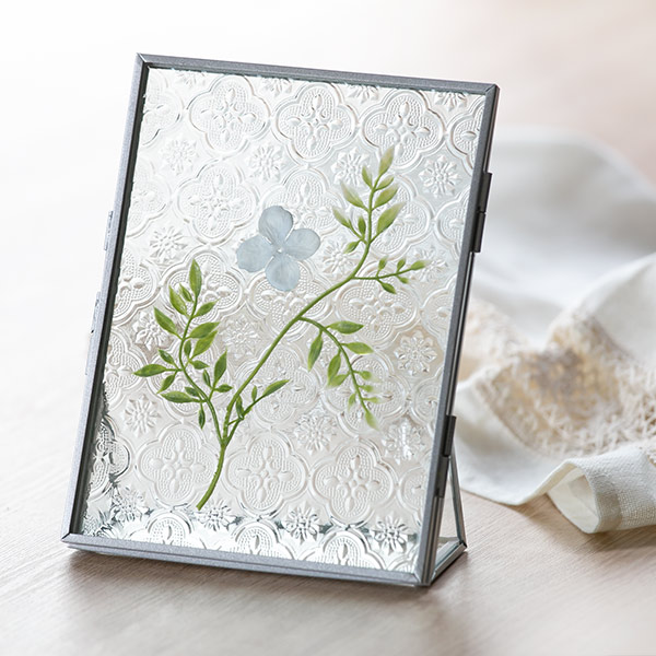 楽天市場】フォトフレーム フラワー ガラス ヒンジドフレーム