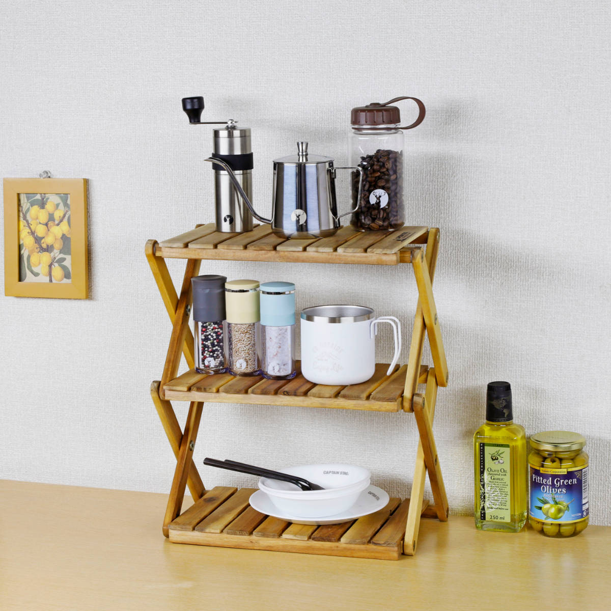 楽天市場】ラック CSクラシックス 木製3段MOVEラック ミニ キャプテン