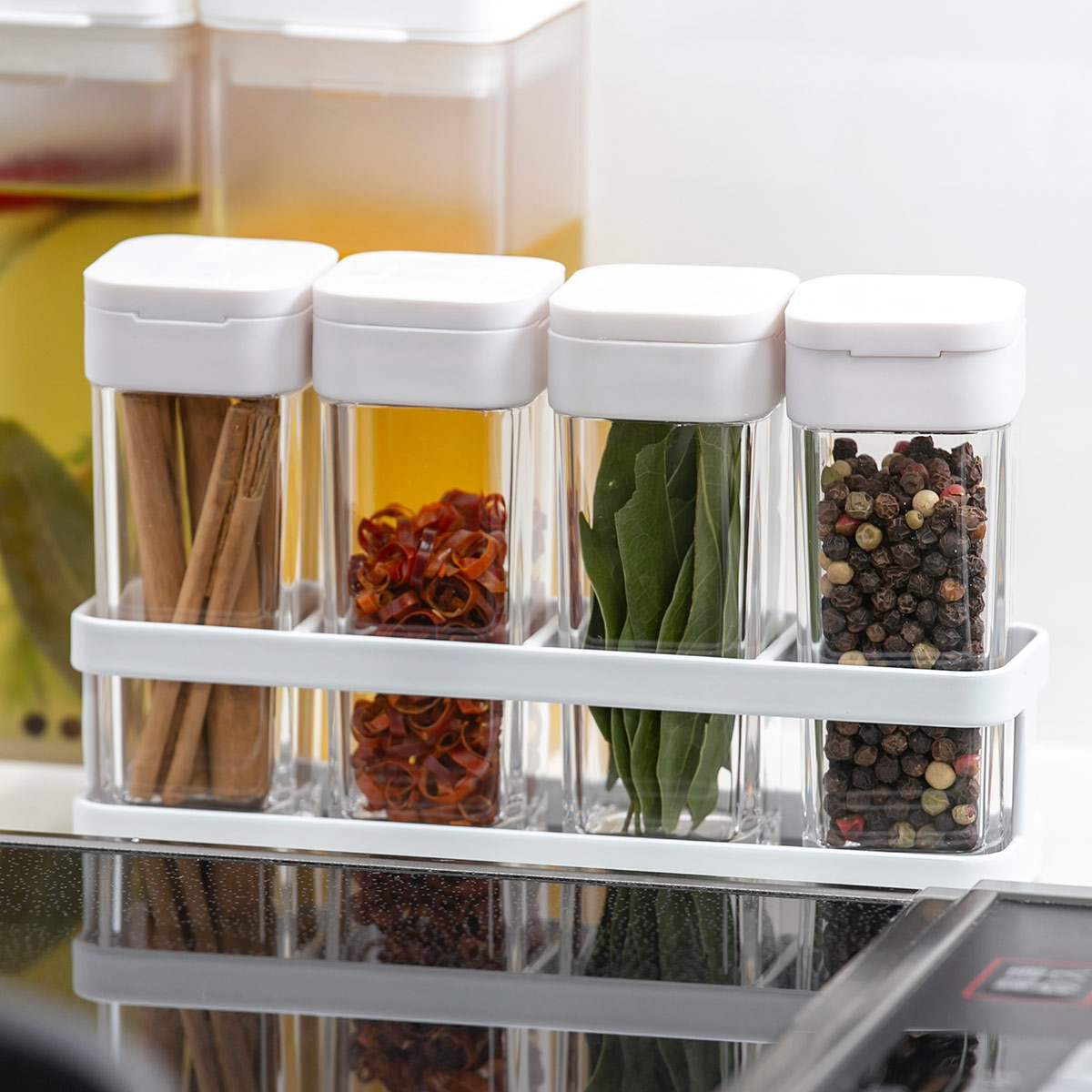 楽天市場】山崎実業 tower スパイスボトル＆ラック タワー 4個セット