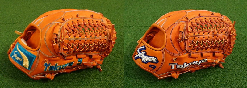 中島選手2019年レプリカグラブ オレンジ H3ラベル 久保田スラッガー