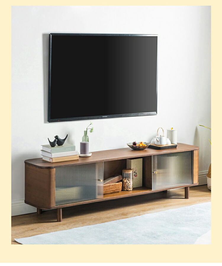 楽天市場】テレビボード ガラスドア 幅160 奥行34 高さ40cm 竹 引き戸