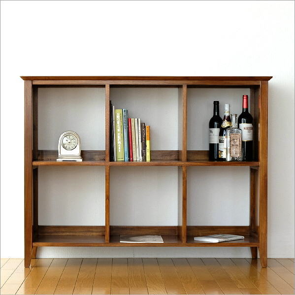 楽天市場】チーク無垢材 オープンラック 本棚 木製 総無垢材 多目的