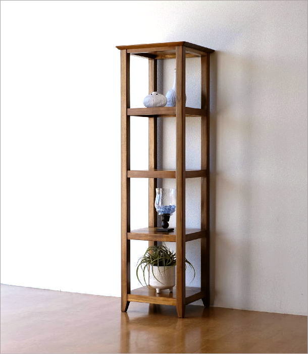 楽天市場】チーク無垢材 コーナーラック 飾り棚 木製 天然木