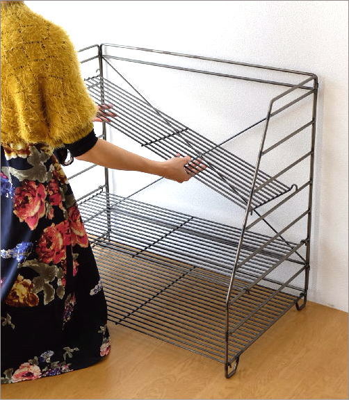 楽天市場】オープンラック 3段 アイアン 可動棚 オープンシェルフ 観葉