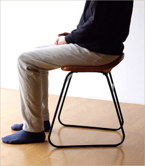 楽天市場】本革スツール レザースツール 本革椅子 スリム 軽量