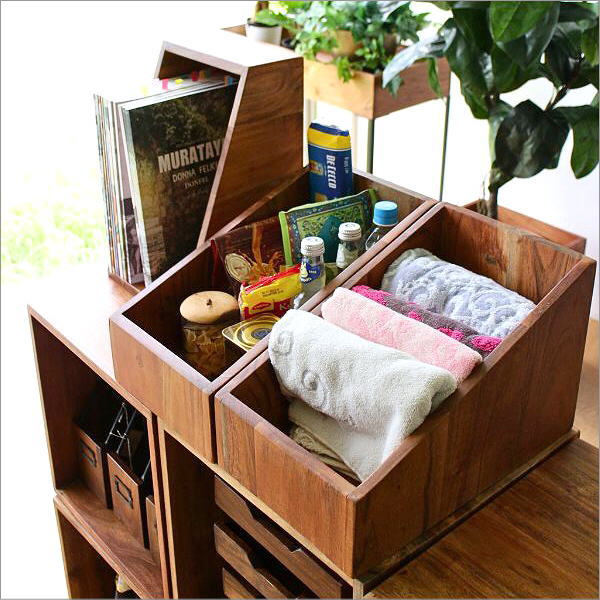 楽天市場】収納ボックス チーク おしゃれ 無垢材 天然木 シンプル