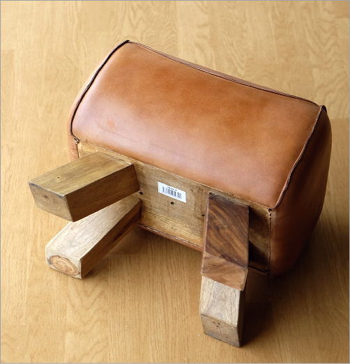 楽天市場】スツール おしゃれ 木製 革 レザー アンティーク 椅子 イス