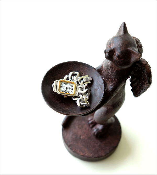 楽天市場】猫 置物 アンティーク 玄関 鍵置き トレイ かわいい