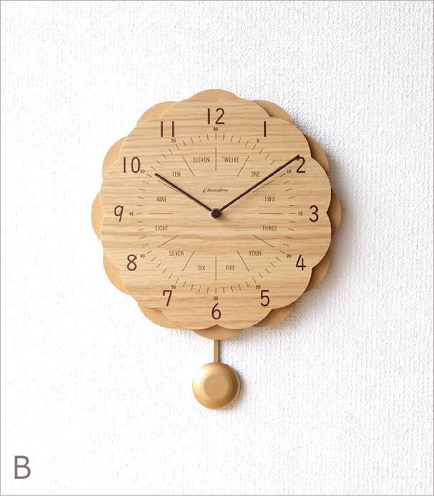 楽天市場】振り子時計 壁掛け おしゃれ 木製 オーク ウォルナット 日本