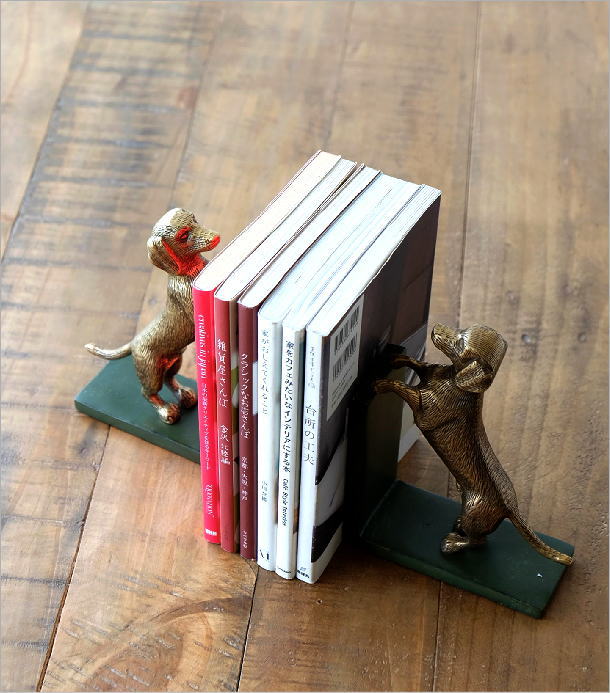 楽天市場】ブックエンド おしゃれ アンティーク 犬 本立て ブック