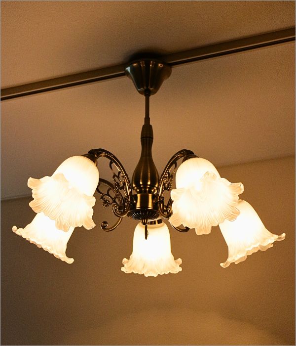 楽天市場】シャンデリア アイアン ガラス おしゃれ 5灯 アンティーク風