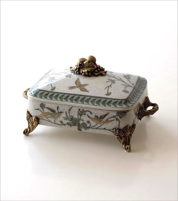 楽天市場】陶器 小物入れ おしゃれ シンプル 真鍮 蓋付き ボックス