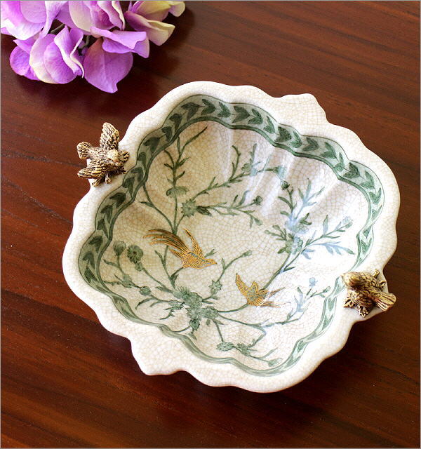 楽天市場】陶器 コンポート おしゃれ トレイ シンプル 小物入れ 真鍮