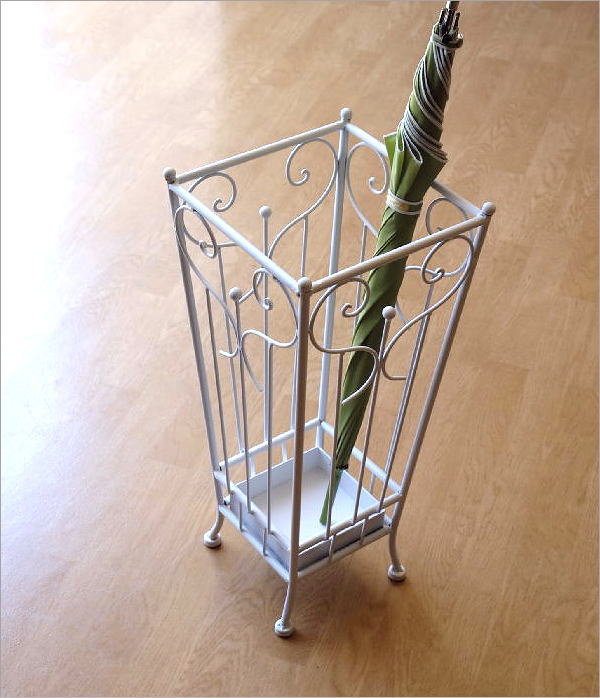 楽天市場】傘立て 白 ホワイト アイアン 四角 スリム コンパクト