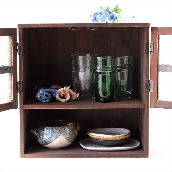 楽天市場】キャビネット スパイスラック おしゃれ ガラス ウッド 木製