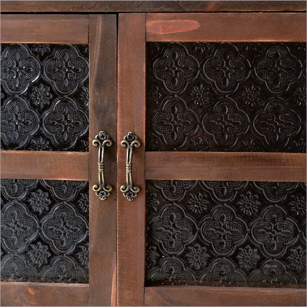 楽天市場】キャビネット スパイスラック おしゃれ ガラス ウッド 木製