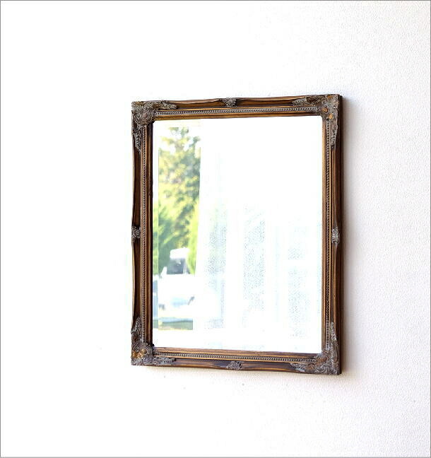 楽天市場】鏡 壁掛けミラー アンティークゴールド レトロ ウォール