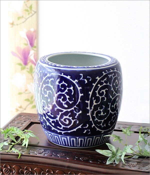 楽天市場】植木鉢 おしゃれ 陶器 火鉢 陶器鉢 メダカ鉢 金魚鉢 丸型