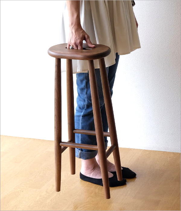 楽天市場】スツール ハイスツール ウォルナット 天然木 木製 ウッド