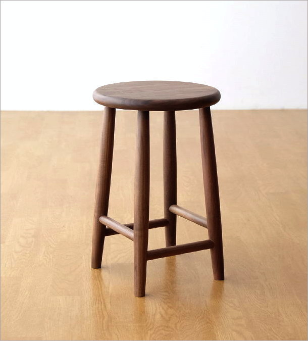 楽天市場】スツール 天然木 無垢材 ウォールナット 木製スツール