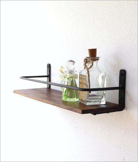 楽天市場】ウォールシェルフ 木製 アイアン 棚 壁掛け 壁付け 飾り棚