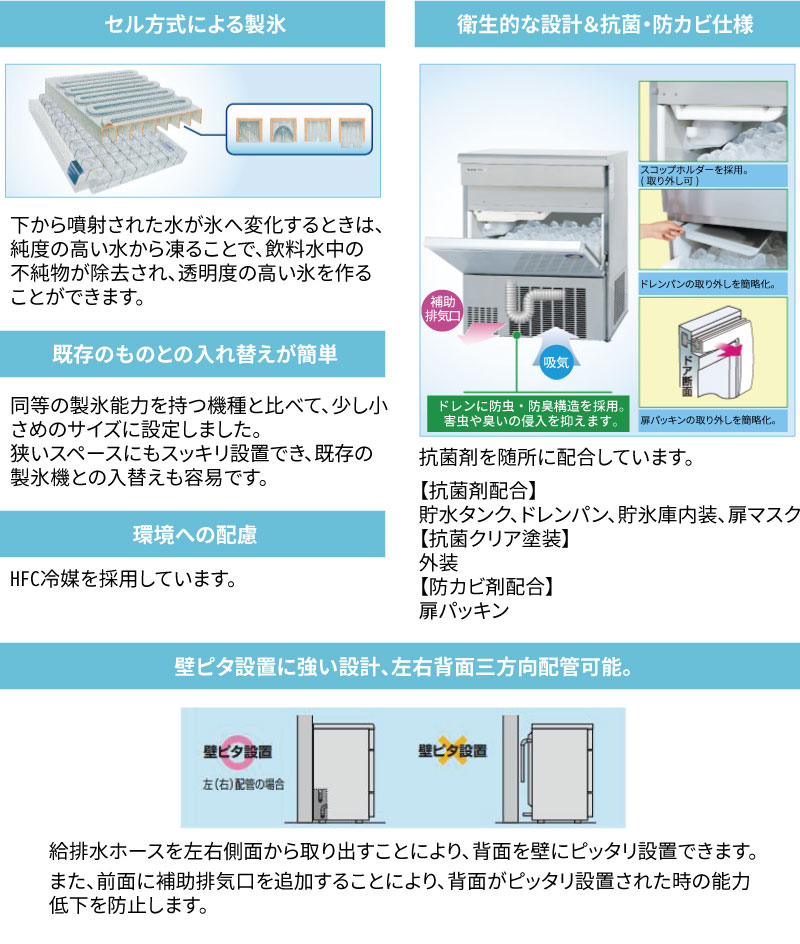 SIM-AS9500【パナソニック】キューブアイス製氷機95kg 幅700×奥行500