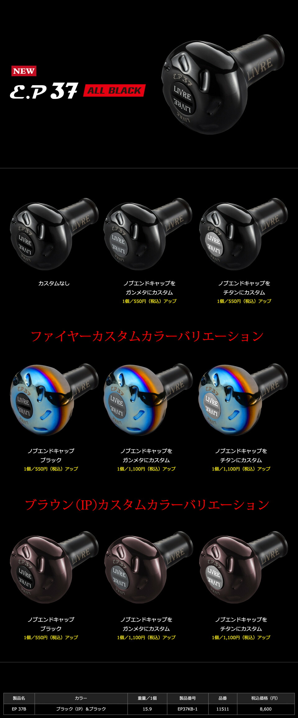 楽天市場】☆特価品10％OFF【リブレ/LIVRE】EP37 ハンドルノブ ALL