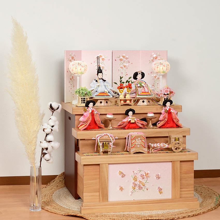 楽天市場】雛人形 引出し 収納 三段飾り コンパクト 【S】 ひな人形